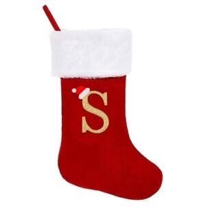 New 20 Inches Monogrammed Christmas Stockings,Letter S Personalized Christmas St